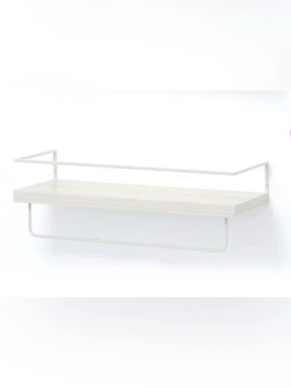 Minimalist White Wall Display Shelf with Rail